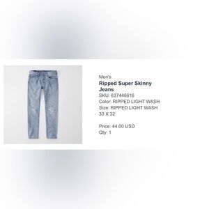 Abercrombie Ripped Super Skinny Blue Jeans